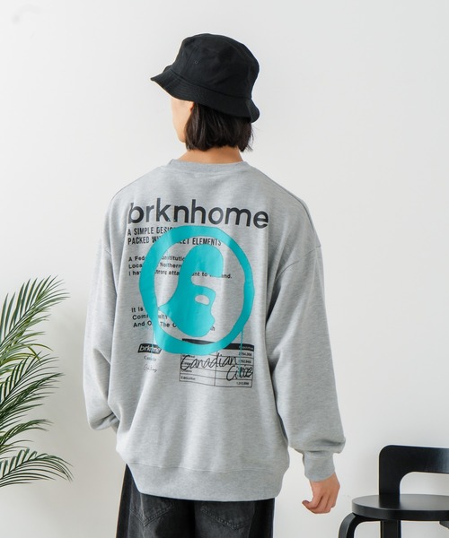 brknhome（ブロークンホーム）の「【BRKNHOME/ブロークンホーム】スプレープリント スウェットトレーナー（スウェット・メンズ・ブラック/杢グレー・MEDIUM/LARGE）」の19枚目の写真