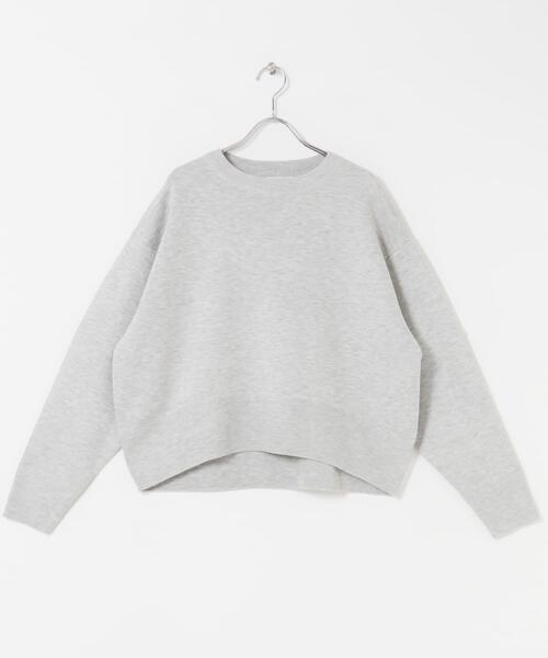 FORK&SPOON（フォークアンドスプーン）の「FORK&SPOON　ダブルフェイスクルーネックニット（ニット/セーター・レディース・グレー系その他/オフホワイト/ブルー・1）」の9枚目の写真