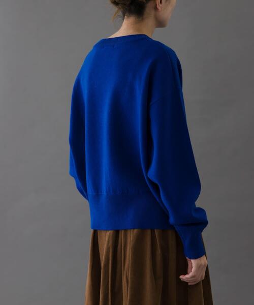 FORK&SPOON（フォークアンドスプーン）の「FORK&SPOON　ダブルフェイスクルーネックニット（ニット/セーター・レディース・グレー系その他/オフホワイト/ブルー・1）」の13枚目の写真