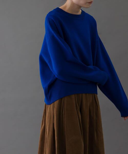 FORK&SPOON（フォークアンドスプーン）の「FORK&SPOON　ダブルフェイスクルーネックニット（ニット/セーター・レディース・グレー系その他/オフホワイト/ブルー・1）」の14枚目の写真