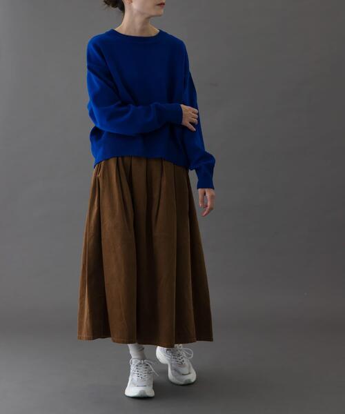 FORK&SPOON（フォークアンドスプーン）の「FORK&SPOON　ダブルフェイスクルーネックニット（ニット/セーター・レディース・グレー系その他/オフホワイト/ブルー・1）」の16枚目の写真