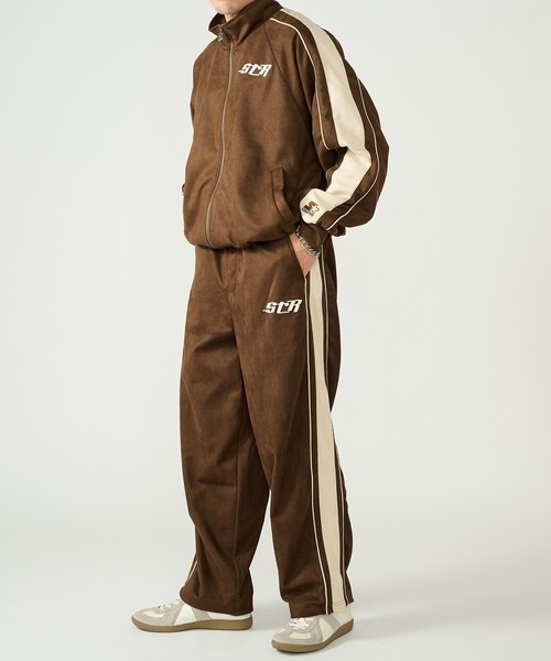 STARTER(スターター)の「【STARTER】フェイクスエード配色切り替えワイドトラックパンツ ST-ST264(その他パンツ・メンズ・オフホワイト/ブラック/ブラウン・M/L)」の3枚目の写真