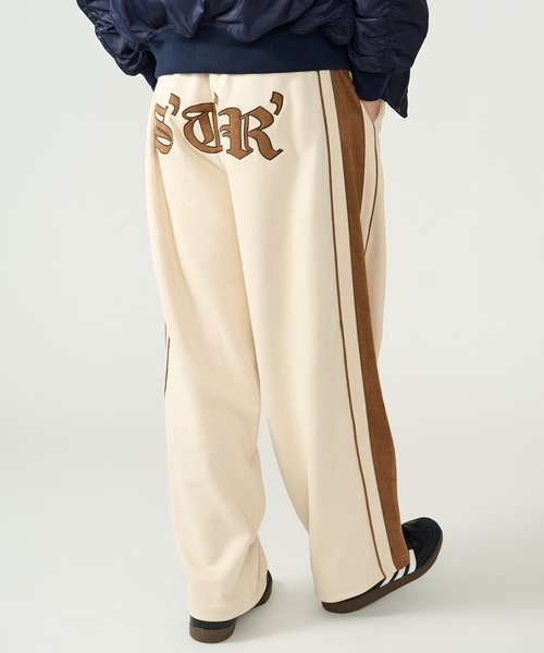 STARTER(スターター)の「【STARTER】フェイクスエード配色切り替えワイドトラックパンツ ST-ST264(その他パンツ・メンズ・オフホワイト/ブラック/ブラウン・M/L)」の1枚目の写真