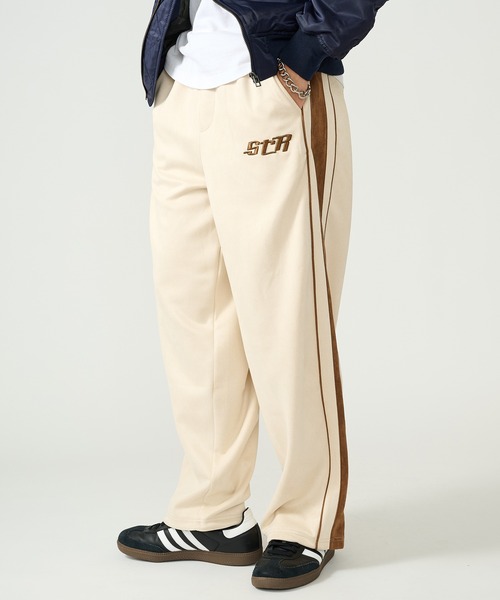 STARTER(スターター)の「【STARTER】フェイクスエード配色切り替えワイドトラックパンツ ST-ST264(その他パンツ・メンズ・オフホワイト/ブラック/ブラウン・M/L)」の4枚目の写真