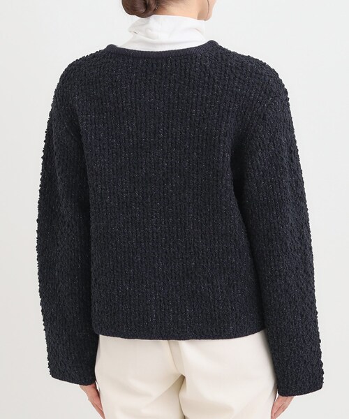 DRESKIP（ドレスキップ）の「カジュアルにも きれいめにも ぽこぽこニットカーディガン（カーディガン/ボレロ・レディース・ネイビー/オフホワイト・01/02/03/04）」の8枚目の写真