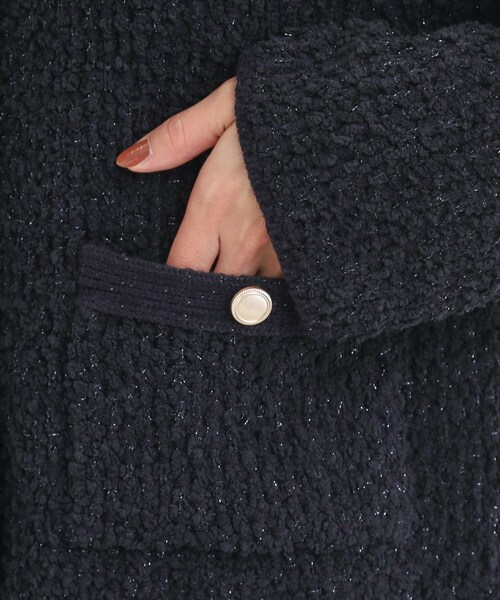 DRESKIP（ドレスキップ）の「カジュアルにも きれいめにも ぽこぽこニットカーディガン（カーディガン/ボレロ・レディース・ネイビー/オフホワイト・01/02/03/04）」の11枚目の写真