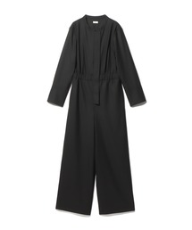 【週末セール】COLUMN｜ブラック サロペット estnation セール】COLUMN｜コラムのオールインワン・サロペット（ブラック/黒色