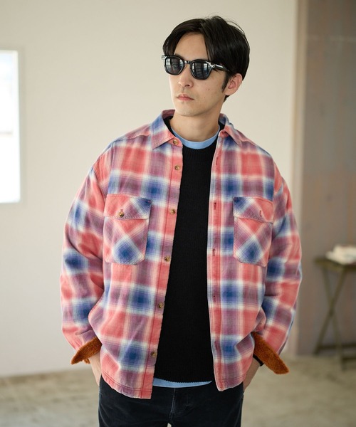 BAYFLOW（ベイフロー）の「ヴィンテージライクボアシャツ（シャツ/ブラウス・メンズ・ブラック/ホワイト/レッド/ブルー・MEDIUM/LARGE）」の4枚目の写真