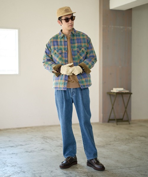 BAYFLOW（ベイフロー）の「ヴィンテージライクボアシャツ（シャツ/ブラウス・メンズ・ブラック/ホワイト/レッド/ブルー・MEDIUM/LARGE）」の9枚目の写真