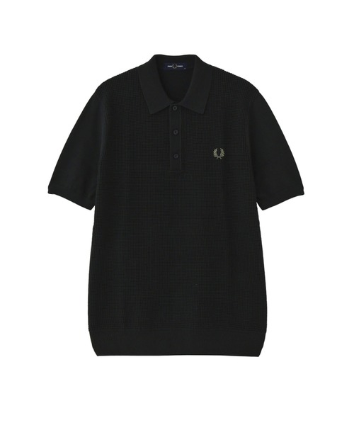 FRED PERRY WAFFLE STITCH KNITTED SHIRT K8555