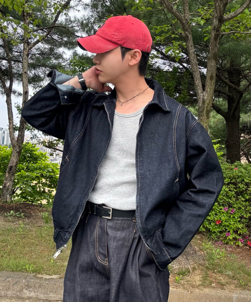 セール】ウォッシュドクロップジップアップデニムジャケット [ロー