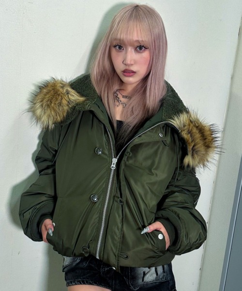 A'GEM/9 × .kom 『A'gem/エージェム』ファー付きN2Bジャケット A'gem