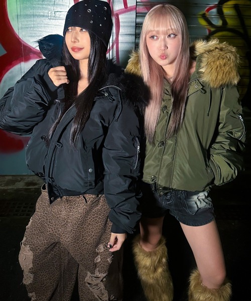 A'GEM/9 × .kom 『A'gem/エージェム』ファー付きN2Bジャケット A'gem