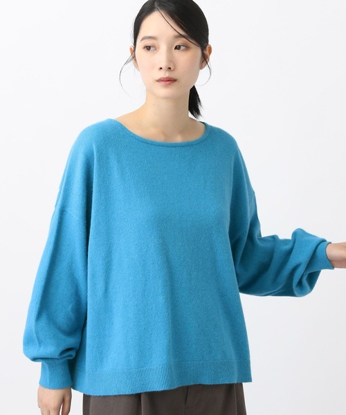 studio CLIP（スタディオクリップ）の「《natural by clip》Cラクーンカラープルオーバー（ニット/セーター・レディース・オートミール/イエロー/ブルー・FREE）」の2枚目の写真