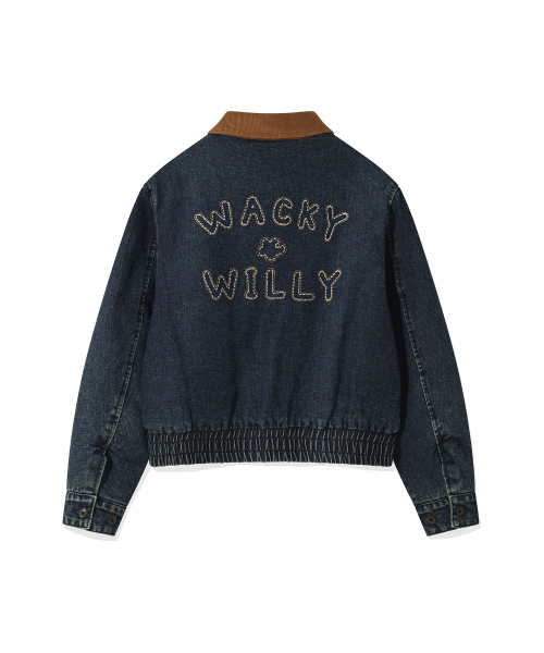 Wacky WiLLy(ワッキーウィリー)の「ウィメンズカラー配色ブルゾンデニムジャケットブルー(デニムジャケット・レディース・その他・FREE)」の3枚目の写真