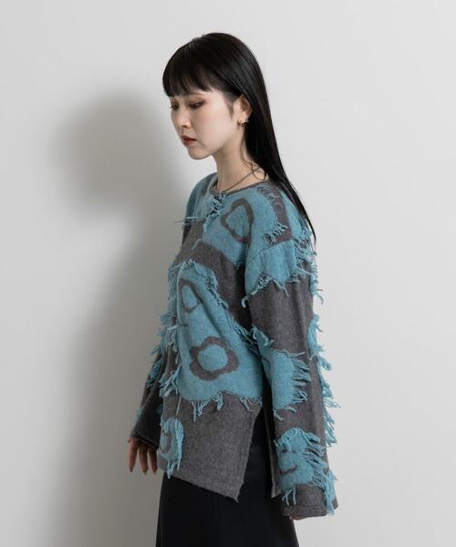 THE GOODLAND MARKET（ザグッドランドマーケット）の「cwtch　UTOPIA FLOWER KNIT PULLOVER（ニット/セーター・レディース・グレー系その他/ブラウン系その他・FREE）」の5枚目の写真