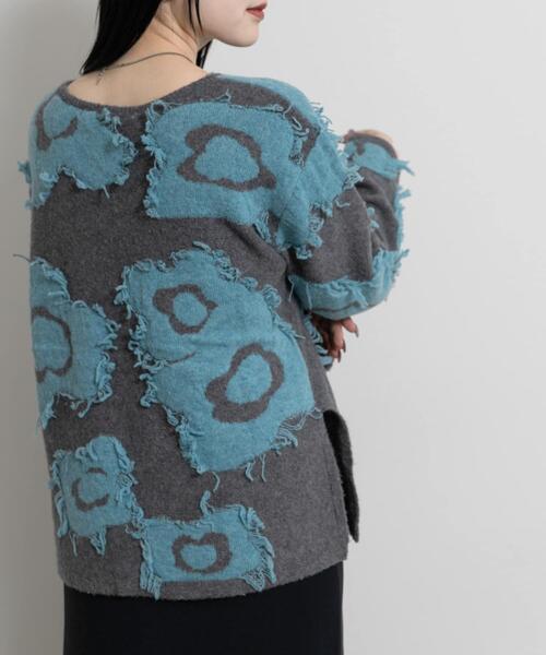 THE GOODLAND MARKET（ザグッドランドマーケット）の「cwtch　UTOPIA FLOWER KNIT PULLOVER（ニット/セーター・レディース・グレー系その他/ブラウン系その他・FREE）」の6枚目の写真