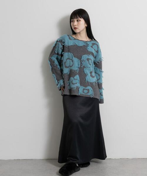 THE GOODLAND MARKET（ザグッドランドマーケット）の「cwtch　UTOPIA FLOWER KNIT PULLOVER（ニット/セーター・レディース・グレー系その他/ブラウン系その他・FREE）」の7枚目の写真
