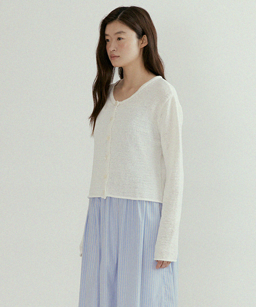 LINGSEOUL(リングソウル)の「linen blended knit cardigan-ivory(カーディガン/ボレロ・レディース・その他・FREE)」の4枚目の写真