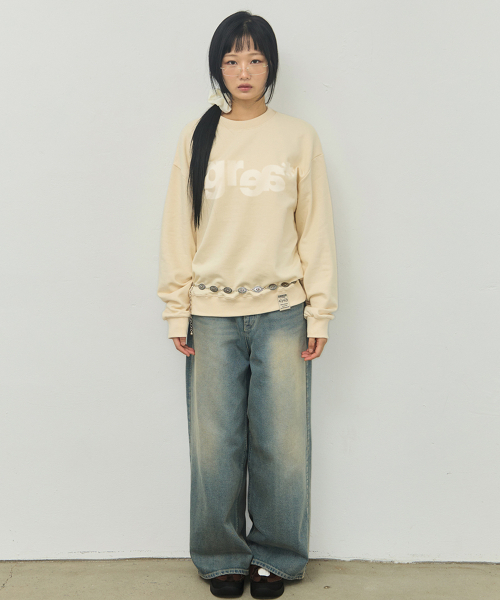 GRAVER（グレーバー）の「[ユニセックス]GRAE-S WIDE スウェット_クリーム（スウェット・レディース・クリーム・SMALL/MEDIUM/LARGE）」の2枚目の写真