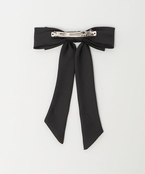 UNITED ARROWS（ユナイテッドアローズ）の「ビジュー×サテン ナローリボン バレッタ（バレッタ/ヘアクリップ・レディース・ブラック・FREE）」の2枚目の写真