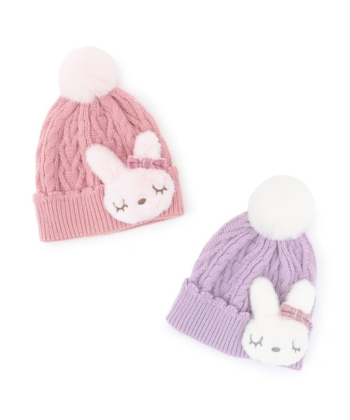 KP DECO（ケーピーデコ）の「mimiちゃん ニットフード（ニットキャップ/ビーニー・キッズ・ラベンダー/ピンク・SMALL/MEDIUM/LARGE）」の5枚目の写真