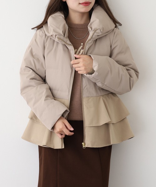 セール】EGLANTINE 裾フリルダウンジャケット（ダウンジャケット