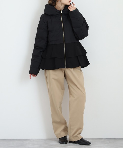 セール】EGLANTINE 裾フリルダウンジャケット（ダウンジャケット