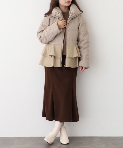 セール】EGLANTINE 裾フリルダウンジャケット（ダウンジャケット