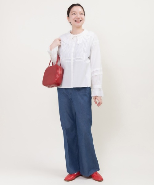 CHILD WOMAN（チャイルドウーマン）の「10oz ムラ糸デニム レトロフレアパンツ（デニムパンツ・レディース・サックスブルー/ネイビー・38/36）」の12枚目の写真