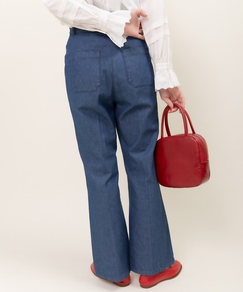 CHILD WOMAN(チャイルドウーマン)の「10oz ムラ糸デニム レトロフレアパンツ(デニムパンツ・レディース・サックスブルー/ネイビー・38/36)」の21枚目の写真