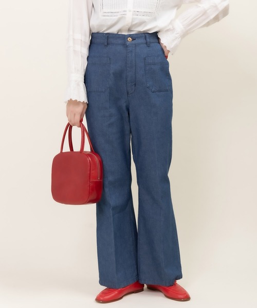 CHILD WOMAN(チャイルドウーマン)の「10oz ムラ糸デニム レトロフレアパンツ(デニムパンツ・レディース・サックスブルー/ネイビー・38/36)」の19枚目の写真