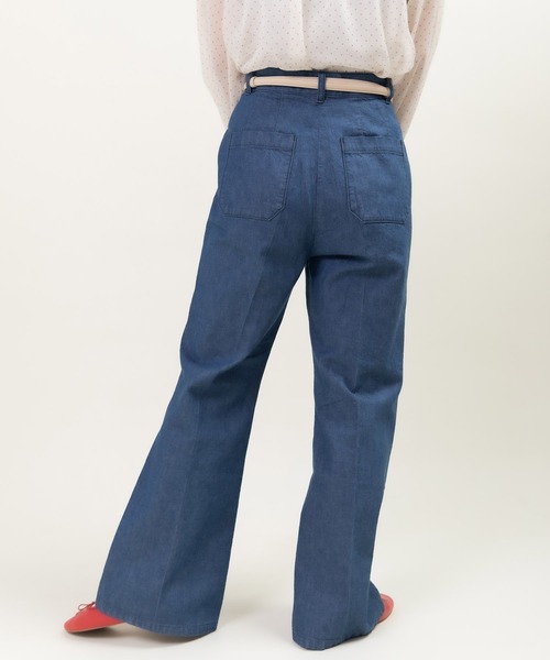 CHILD WOMAN（チャイルドウーマン）の「10oz ムラ糸デニム レトロフレアパンツ（デニムパンツ・レディース・サックスブルー/ネイビー・38/36）」の16枚目の写真