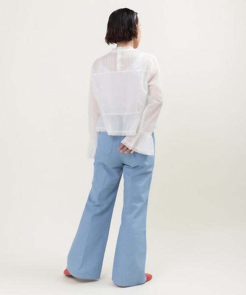 CHILD WOMAN(チャイルドウーマン)の「10oz ムラ糸デニム レトロフレアパンツ(デニムパンツ・レディース・サックスブルー/ネイビー・38/36)」の18枚目の写真