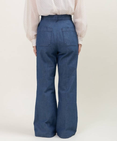 CHILD WOMAN(チャイルドウーマン)の「10oz ムラ糸デニム レトロフレアパンツ(デニムパンツ・レディース・サックスブルー/ネイビー・38/36)」の4枚目の写真