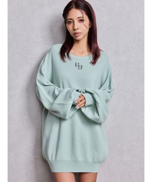 GYDA(ジェイダ)の「GG LOOSEニットトップス(ニット/セーター・レディース・ブラック/オフホワイト/ピンク/ミント・FREE)」の3枚目の写真