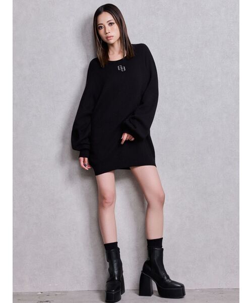 GYDA(ジェイダ)の「GG LOOSEニットトップス(ニット/セーター・レディース・ブラック/オフホワイト/ピンク/ミント・FREE)」の8枚目の写真