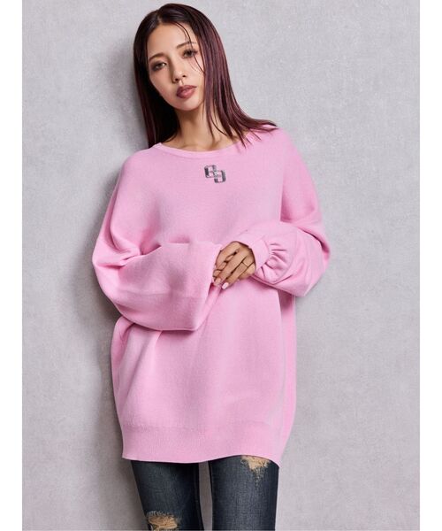 GYDA(ジェイダ)の「GG LOOSEニットトップス(ニット/セーター・レディース・ブラック/オフホワイト/ピンク/ミント・FREE)」の16枚目の写真