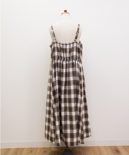CLETTE(クレット)の「CLETTEオリジナルフェイクウールチェック柄ジャンスカワンピース(ワンピース・レディース・オフホワイト/チャコールグレー/ベージュ・LL/3L/4L)」の21枚目の写真