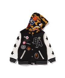 A BATHING APE（アベイシングエイプ）の「1ST CAMO SHARK HOODIE PRINT SWEAT VARSITY JACKET（ミリタリージャケット）」