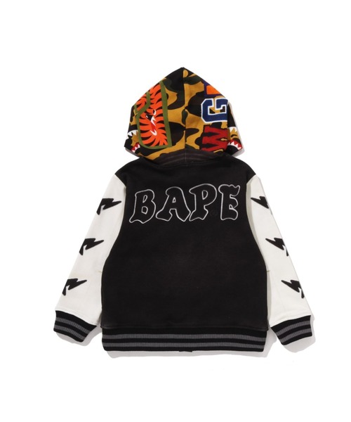 1ST CAMO SHARK HOODIE PRINT SWEAT VARSITY JACKET（ミリタリー