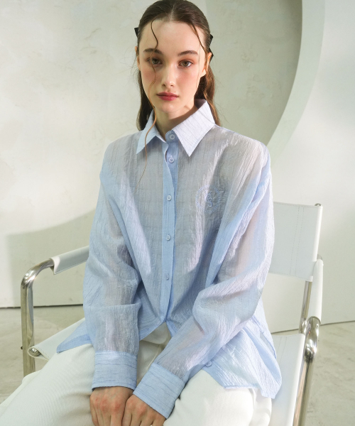 Vivacious(ビバシャス)の「Summer Side Shirring Shirt - 4COL(シャツ/ブラウス・レディース・ホワイト/ブラック/カーキ/ブルー・FREE)」の5枚目の写真