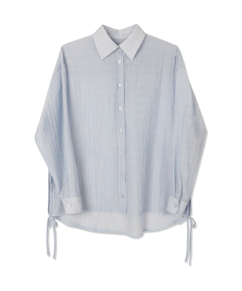 Vivacious(ビバシャス)の「Summer Side Shirring Shirt - 4COL(シャツ/ブラウス・レディース・ホワイト/ブラック/カーキ/ブルー・FREE)」の10枚目の写真