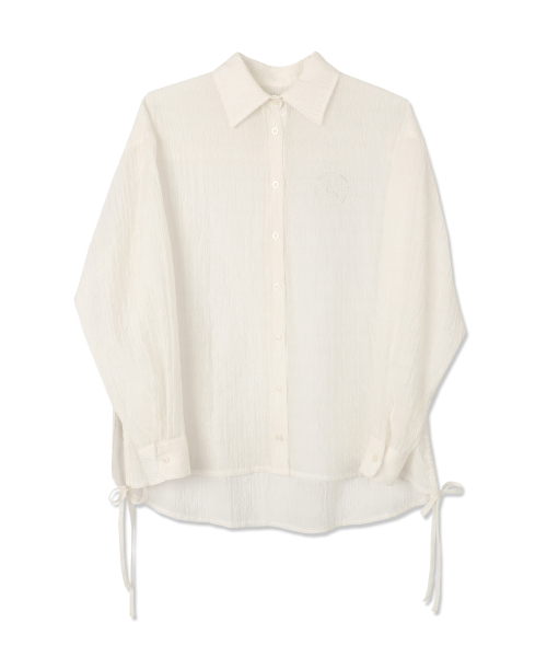 Vivacious(ビバシャス)の「Summer Side Shirring Shirt - 4COL(シャツ/ブラウス・レディース・ホワイト/ブラック/カーキ/ブルー・FREE)」の13枚目の写真