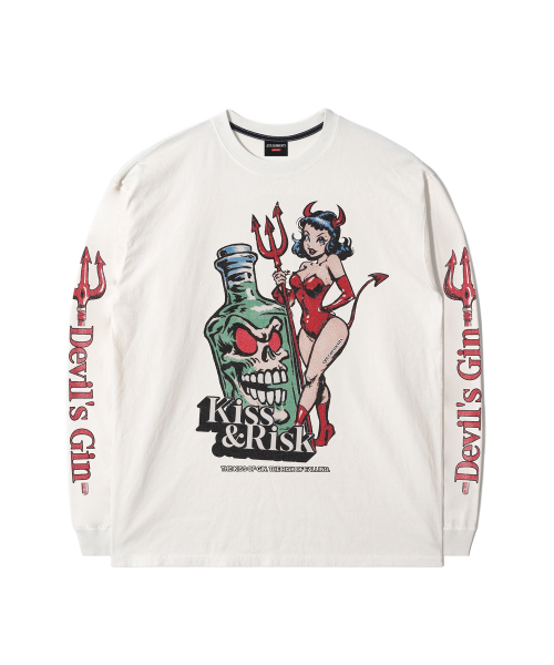 QT8 GARMENTS(キューティーエイトガーメント)の「RG Kiss & Risk Washed Long Sleeve (Ecru)(Tシャツ/カットソー・レディース・その他・MEDIUM/LARGE/X-LARGE)」の2枚目の写真