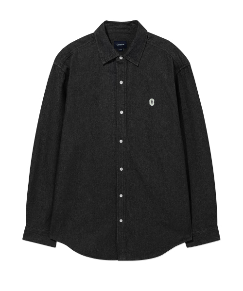 COVERNAT(カバーナット)の「Cロゴデニムシャツ ブラック(シャツ/ブラウス・レディース・その他・X-SMALL/SMALL/MEDIUM/LARGE/X-LARGE/XX-LARGE)」の2枚目の写真