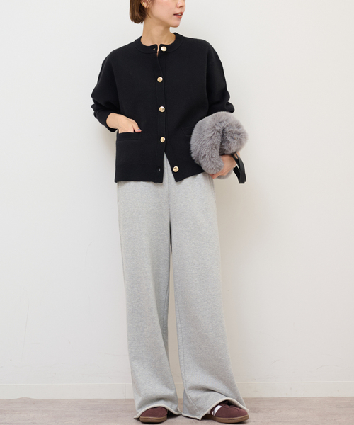 JOURNAL STANDARD relume（ジャーナルスタンダード　レリューム）の「《追加》ダブルニットメタルボタンカーディガン（カーディガン/ボレロ・レディース・チャコールグレー/ブラック・FREE）」の11枚目の写真