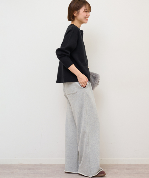 JOURNAL STANDARD relume（ジャーナルスタンダード　レリューム）の「《追加》ダブルニットメタルボタンカーディガン（カーディガン/ボレロ・レディース・チャコールグレー/ブラック・FREE）」の13枚目の写真