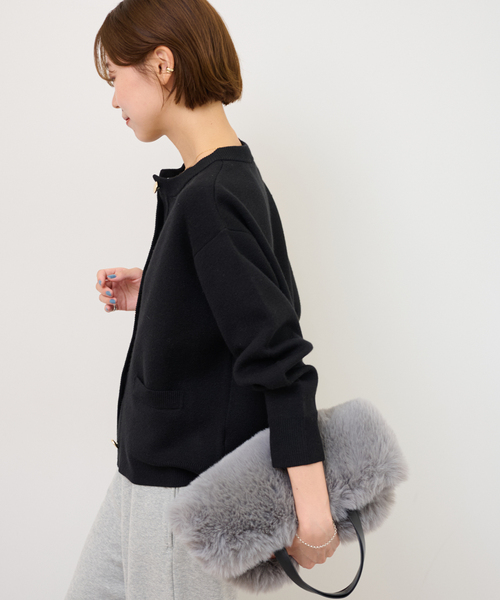 JOURNAL STANDARD relume（ジャーナルスタンダード　レリューム）の「《追加》ダブルニットメタルボタンカーディガン（カーディガン/ボレロ・レディース・チャコールグレー/ブラック・FREE）」の18枚目の写真