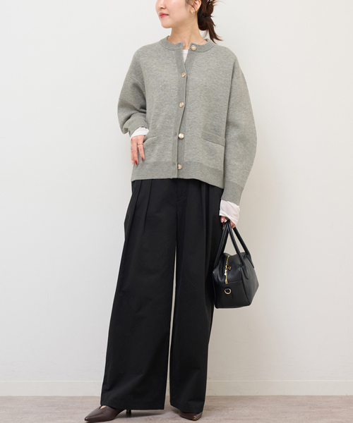 JOURNAL STANDARD relume（ジャーナルスタンダード　レリューム）の「《追加》ダブルニットメタルボタンカーディガン（カーディガン/ボレロ・レディース・チャコールグレー/ブラック・FREE）」の20枚目の写真